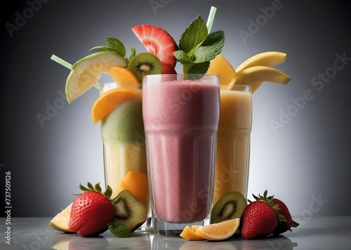 summer smoothie cocktail menu advertisement banner, created using AI generative technology
