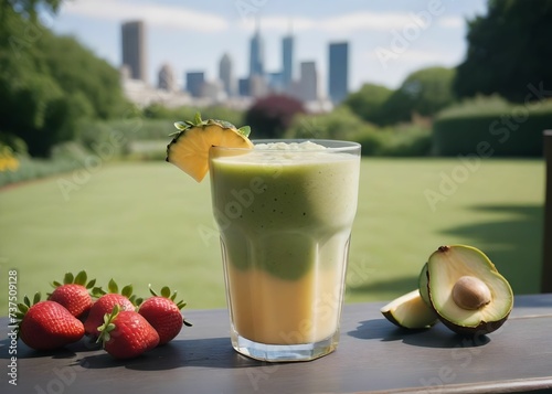 summer smoothie cocktail menu advertisement banner, created using AI generative technology