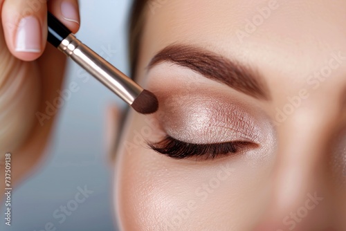 A makeup artist is applying...