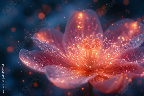 Glowing Flower in the Dark A Stunning Image for Your Monthly Social Media Post Generative AI