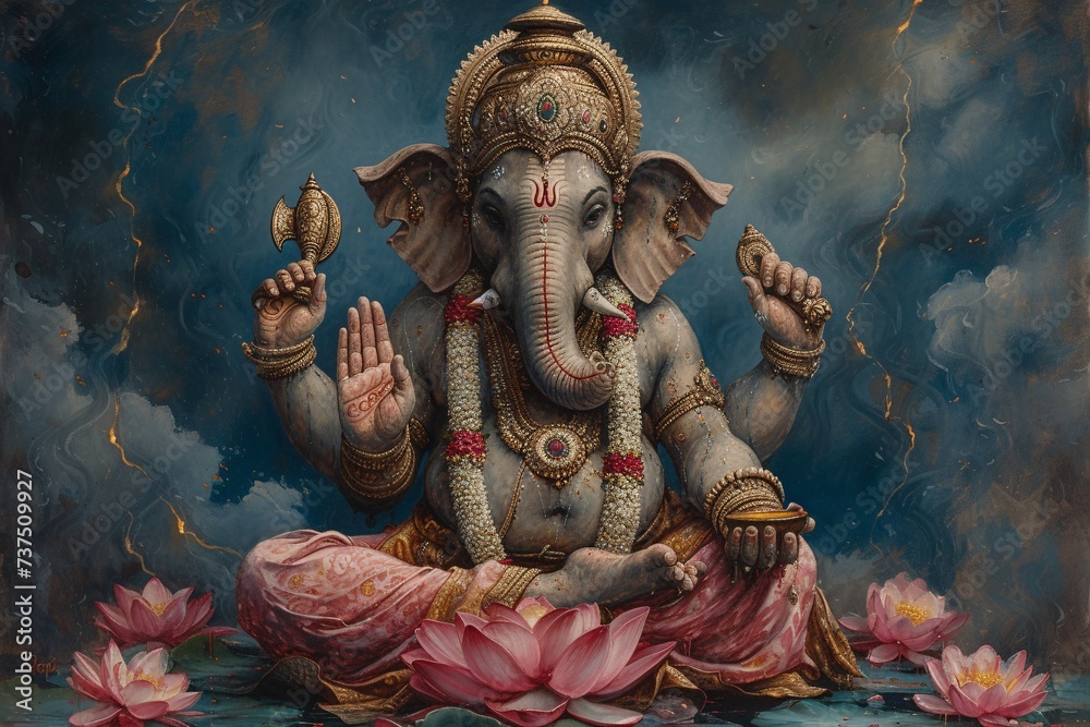 Ganesh the Guru of Good Fortune Generative AI