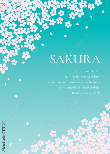 桜をモチーフにした春の背景イラスト素材