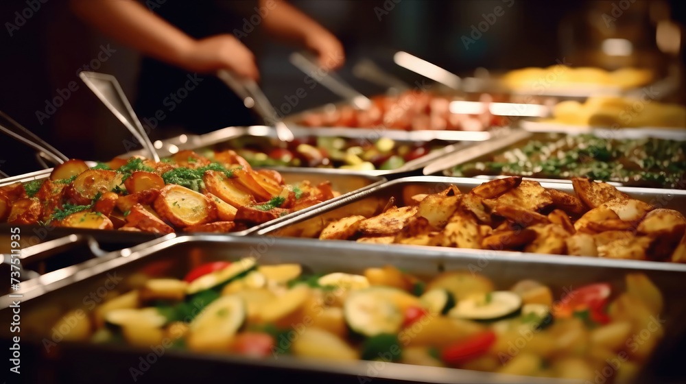 Delicious and varied buffet food catering