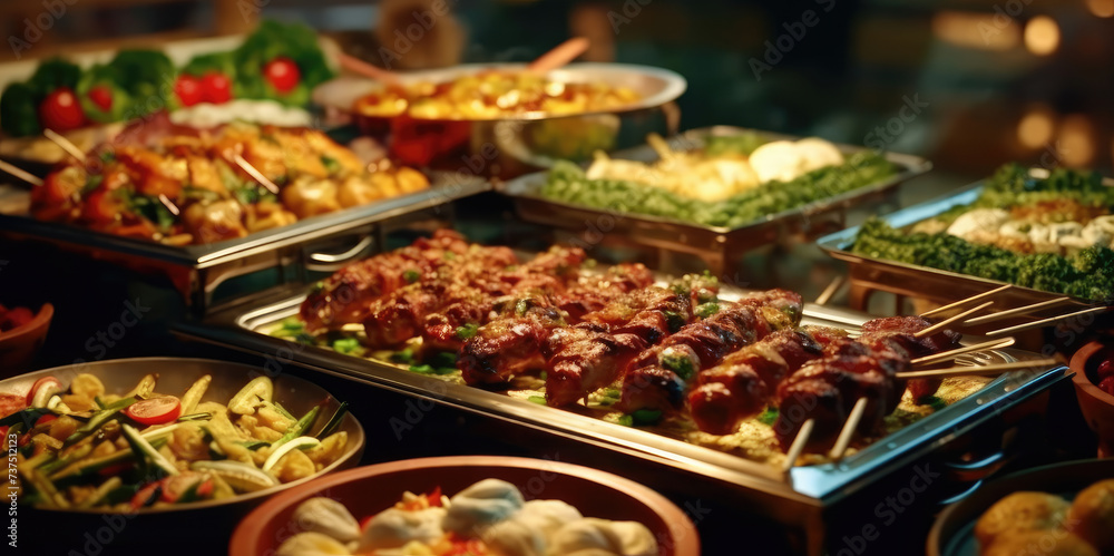 Delicious and varied buffet food catering