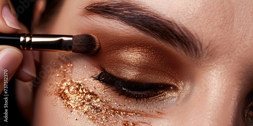 A makeup artist is applying...