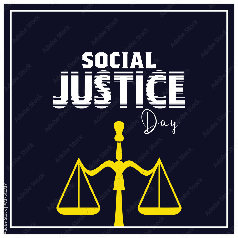 World day of social justice vector template. Social justice day vector, banner, cover, poster, frame, background World day of social justice vector template. Social justice day vector, banner, cover, poster, frame, background