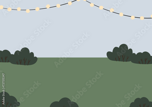 summer park landscape clipart, nature background vector illustration, park scenery wall art print, tree landscape printable poster, flat style recreational area images.
