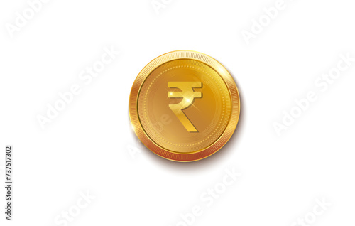 Vector illustration of Indian rupee currency money coin wealth growth concept isolated on white background.