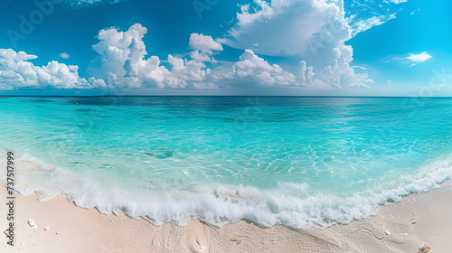 Tropical beach with azure colored sea