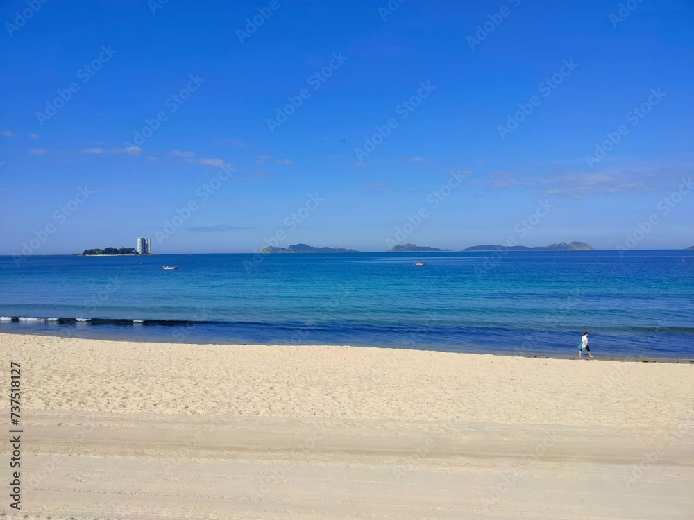 Panorámica de la playa de Samil en Vigo, Galicia