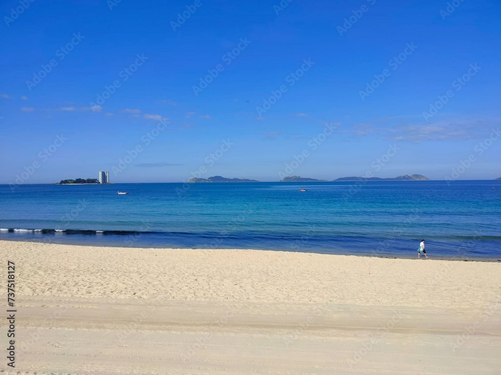 Panorámica de la playa de Samil en Vigo, Galicia Panorámica de la playa de Samil en Vigo, Galicia