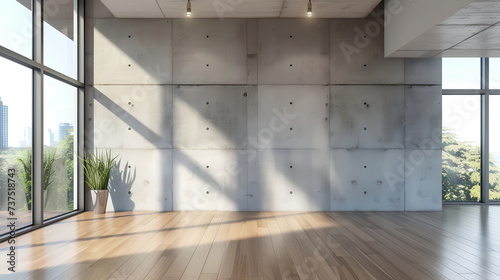 Empty room with concrete walls