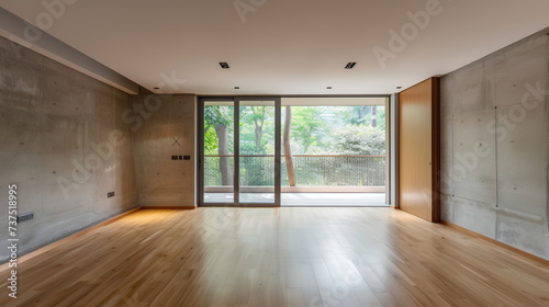 Empty room with concrete walls