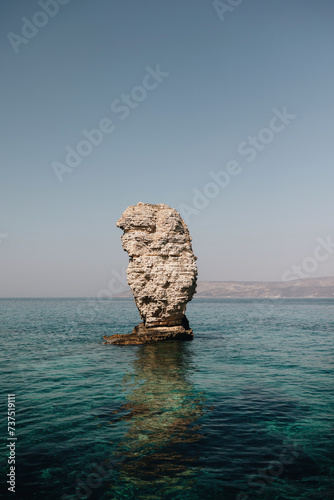 lonely rock in the aegean sea, Koufonisi island, Cyclades, Greece