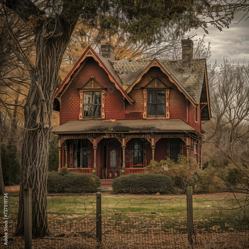 Mysterious Victorian House in Autumnal Setting © HustlePlayground