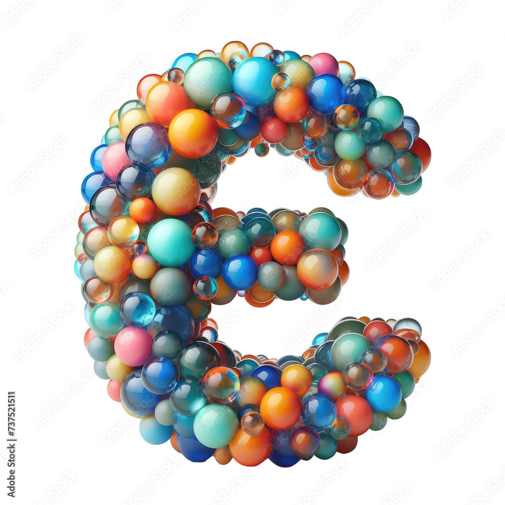 Obraz premium Isolated 3D Letter on a Clear PNG Canvas Generative AI 