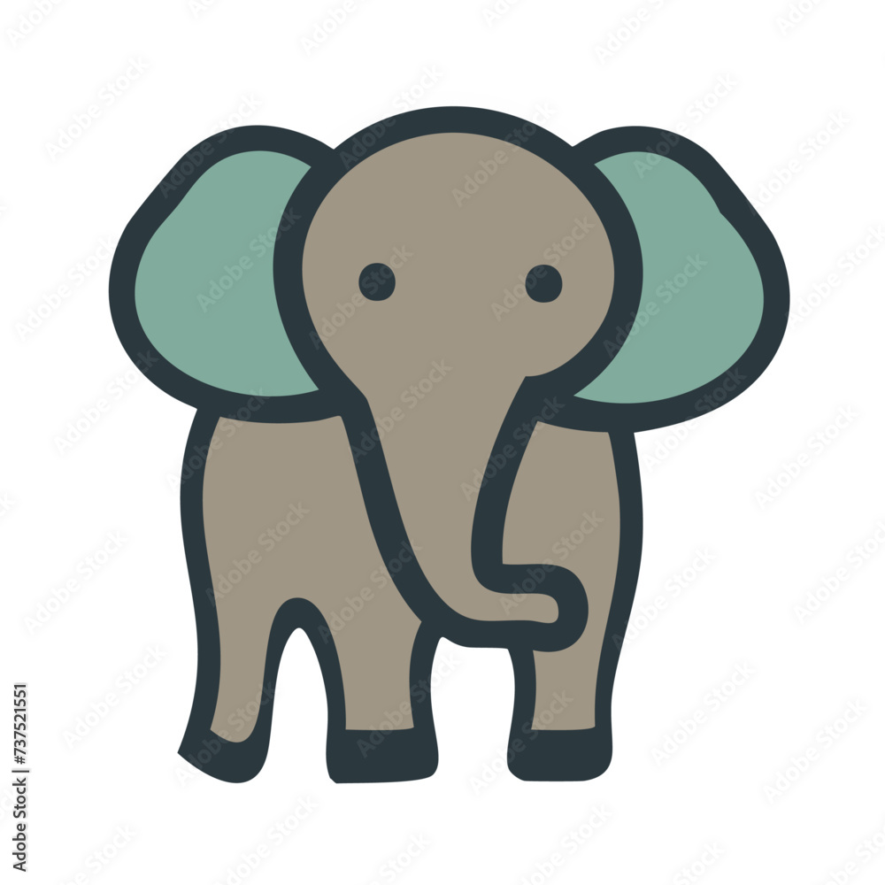 Fototapeta premium Stylized Elephant Cartoon Character