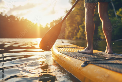 a person engaged in water sports such as paddleboarding or kayaking, demonstrating the adventures and water activities of summer. © BetterPhoto