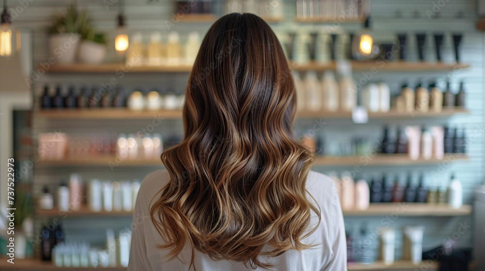 ombre balayage haircolor and haircut concept, 