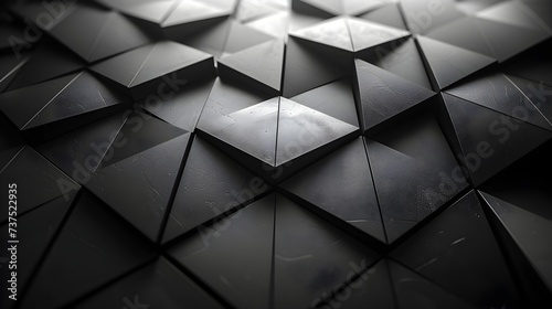 .3D Gray Geometric relief abstract background in the form of protruding triangles and rhombuses photo