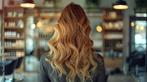 ombre balayage haircolor and haircut concept, 