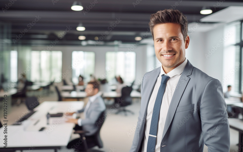 Confident CEO Portrait with Leadership Aura