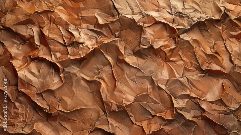 Brown crumpled paper texture Brown crumpled paper texture