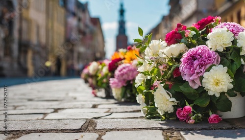 photography of beautiful flowers on the street