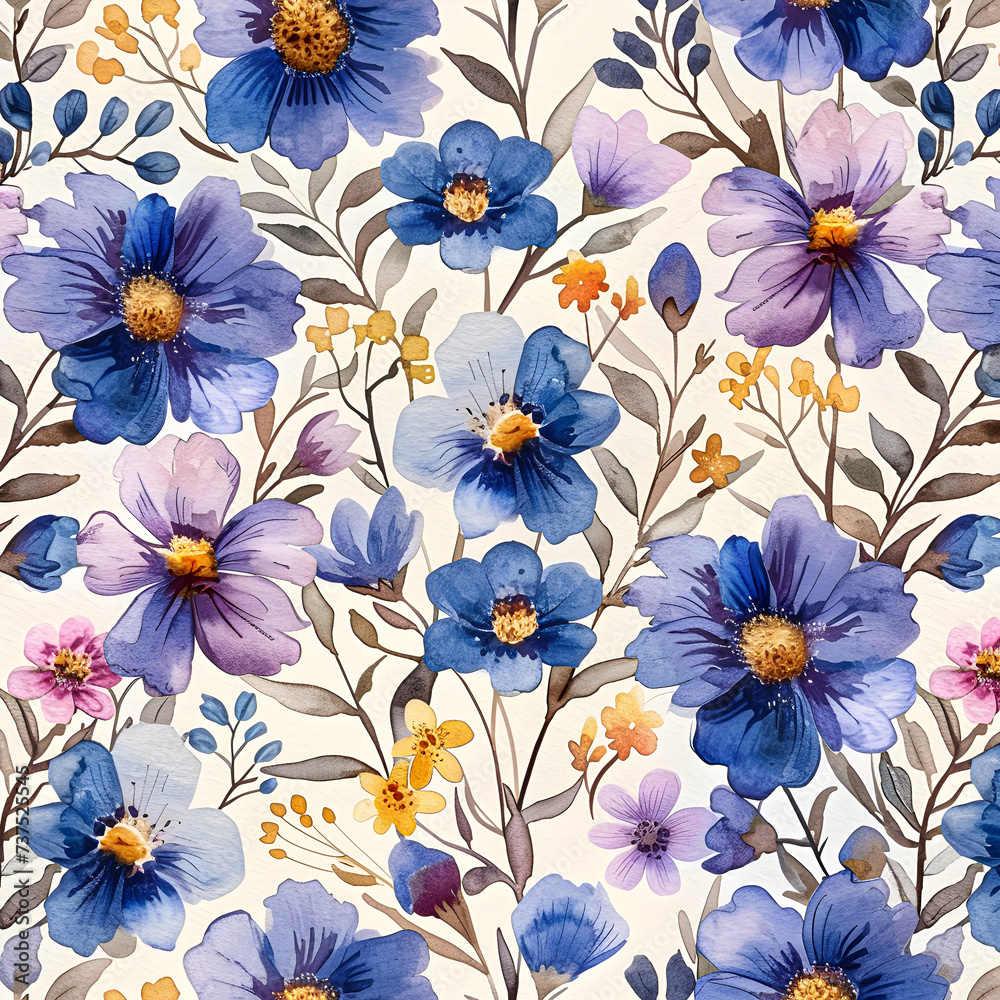 Watercolor small flowers pattern Watercolor small flowers pattern