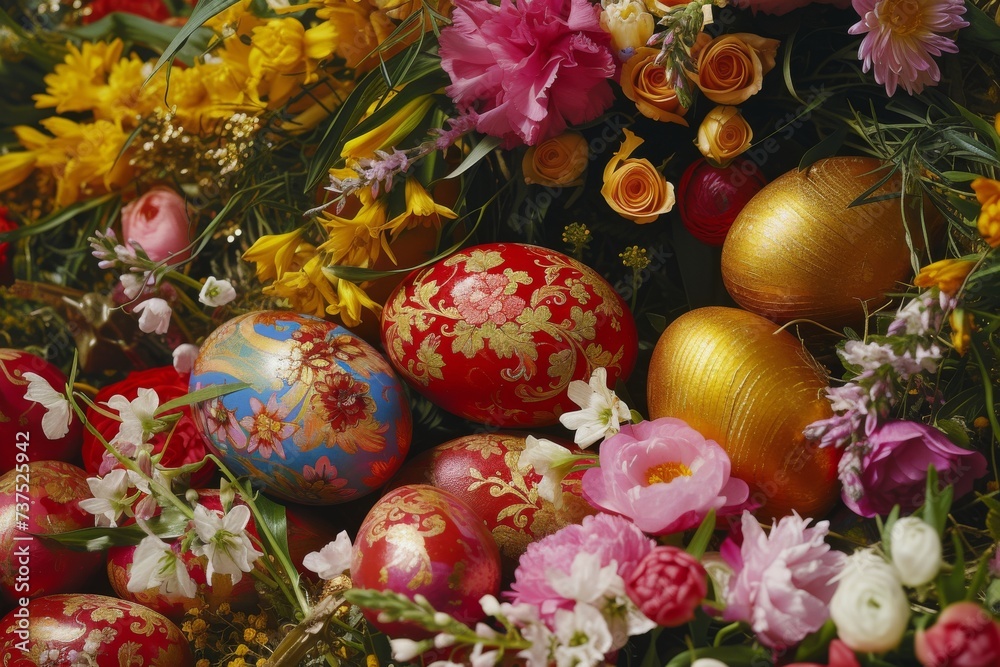 Happy Easter Eggs Basket ruby. Bunny in flower easter holy week decoration Garden. Cute hare 3d inspirational easter rabbit spring illustration. Holy week Farewell Card card wallpaper chromatic Happy Easter Eggs Basket ruby. Bunny in flower easter holy week decoration Garden. Cute hare 3d inspirational easter rabbit spring illustration. Holy week Farewell Card card wallpaper chromatic