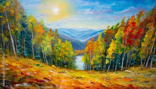 oil painting landscape colorful forest © Sawyer