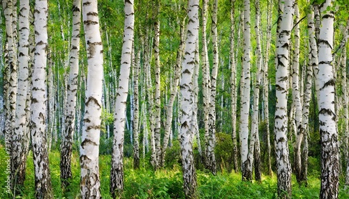 white birch trees in the forest