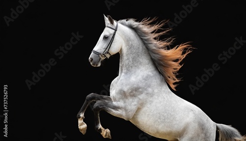 gray horse rearing up isolated on transparent background © Sawyer
