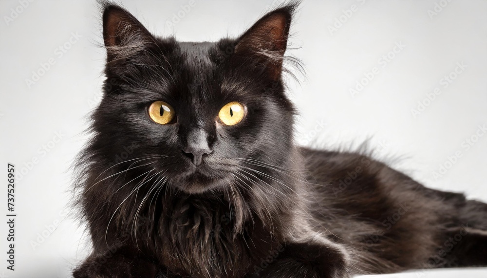 black cat on a white background