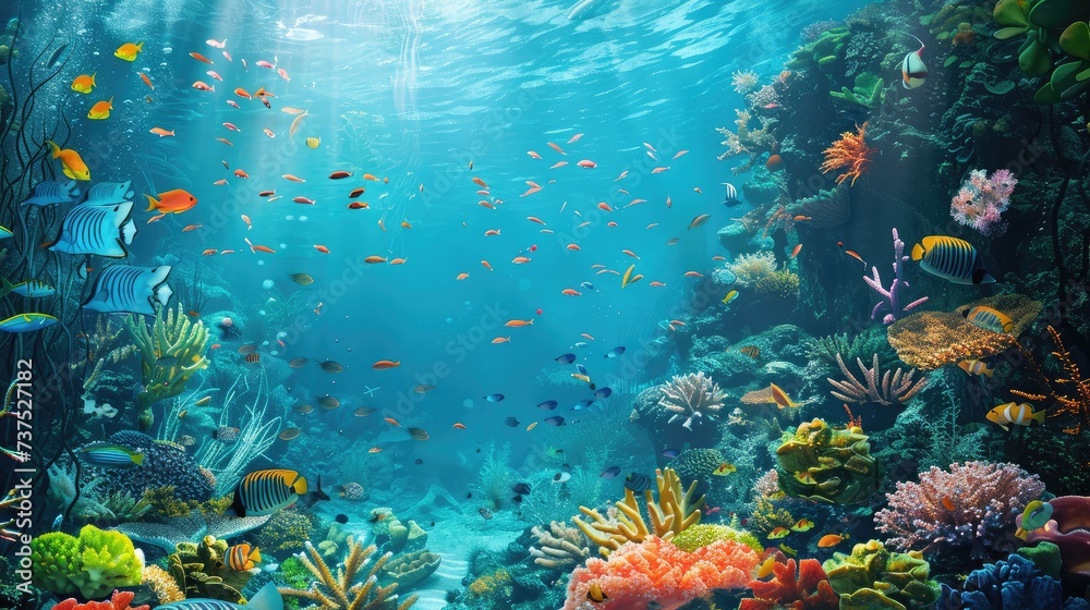 Underwater sea ocean background photo