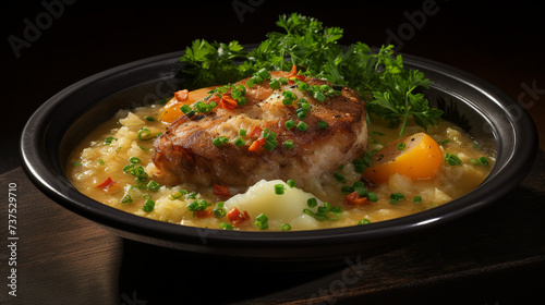 Franconian Saure Kartoffel Suppe - Sour Potato Soup Image photo