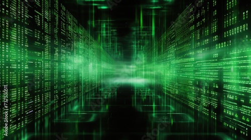 Background binary code is in green color