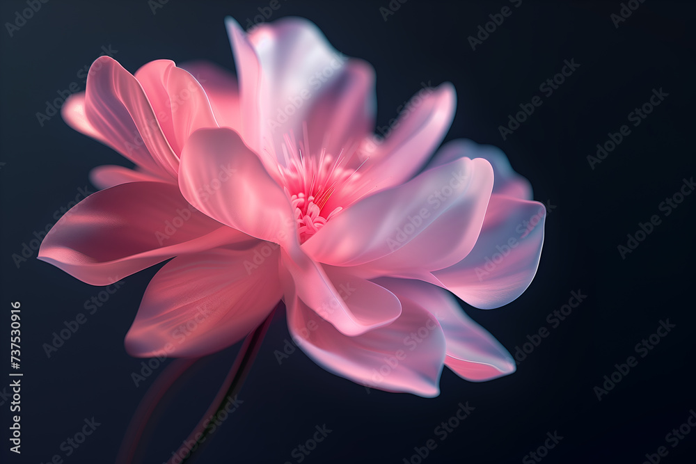 Exotic unusual pink gradient flower close-up on a dark background. Ideal for web, banners, cards and more