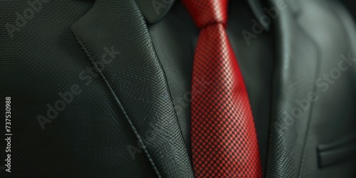 A professional man wearing a suit and a red tie. Perfect for business and formal occasions