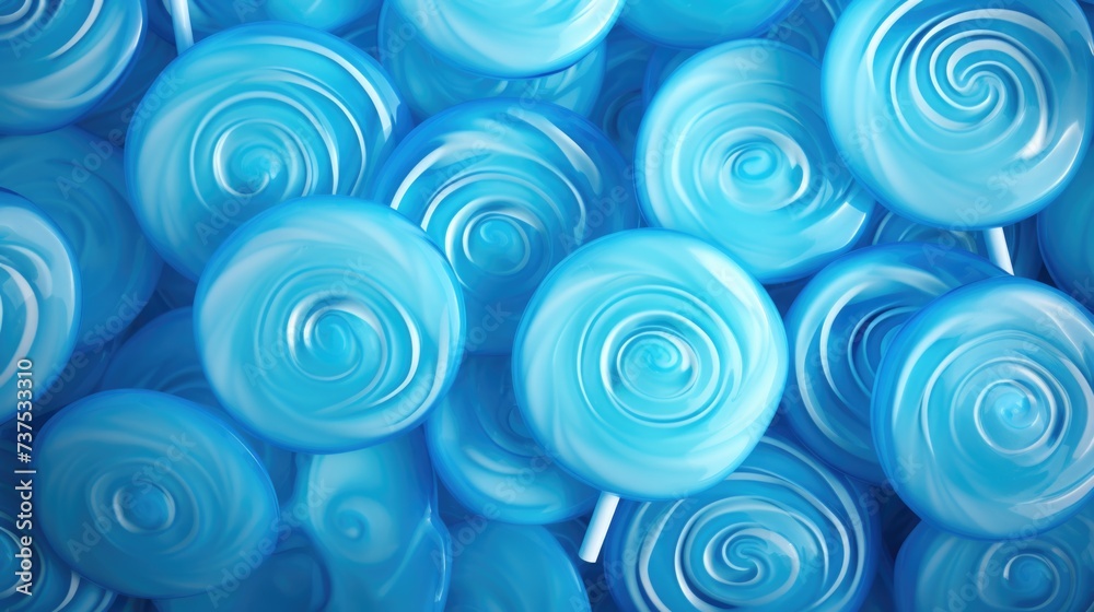 Background made of lollipops in Blue color.