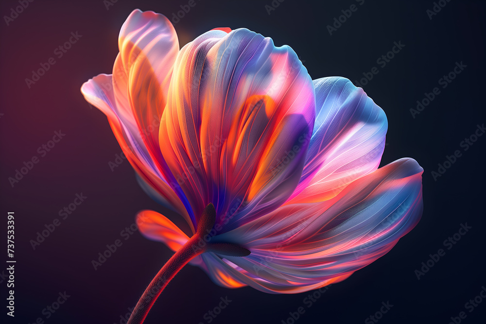 Exotic unusual gradient flower close-up on a dark background. Ideal for web, banners, cards and more Exotic unusual gradient flower close-up on a dark background. Ideal for web, banners, cards and more