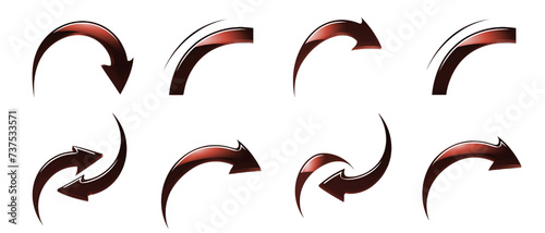 Free Arrow Vector Set of 8 Red Arrows