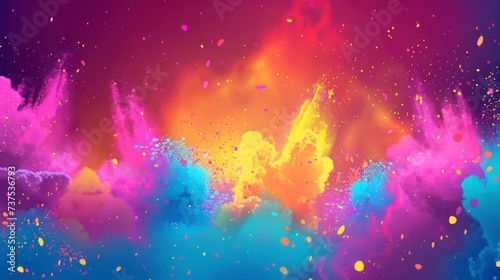 colorful smoke celebrate Holi hai with real vivid colors in high resolution and quality photo