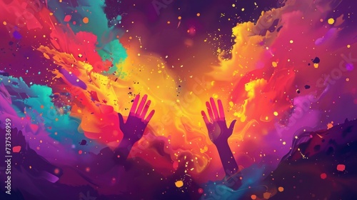 colorful smoke celebrate Holi hai with real vivid colors in high resolution and high quality