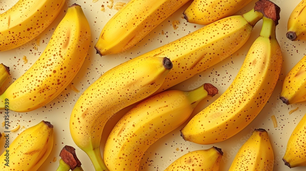 a bunch of ripe bananas sitting on top of a white counter top next to a pile of other ripe bananas.