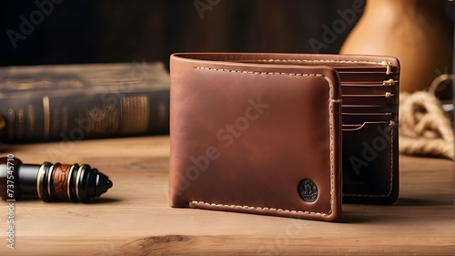 A well crafted leather wallet with meticulous stitching details