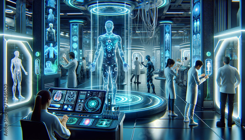 Advanced Biomedical Research Center with Interactive Holographic Displays