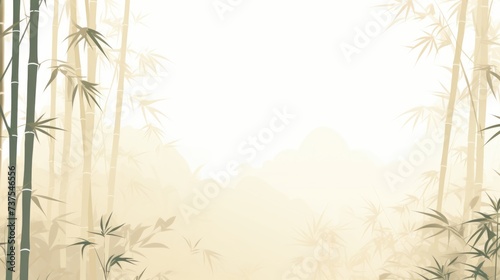 Background with bamboo forest in Cream color