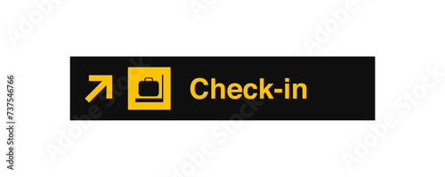 Check-In Direction Airport Sign Stock Photo Sign Symbol