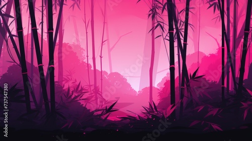  Background with bamboo forest in Magenta color.